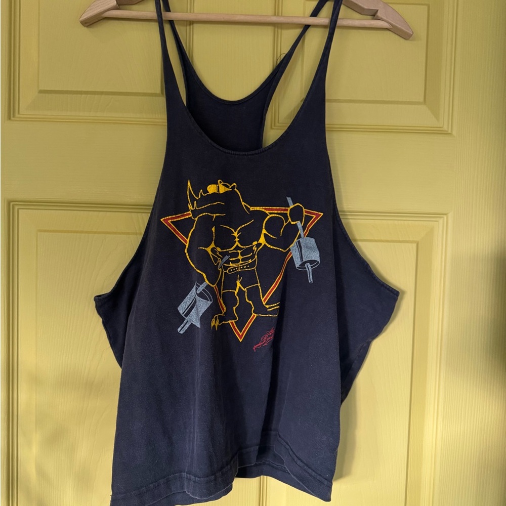 Vintage Black Graphic Gym Tank Top